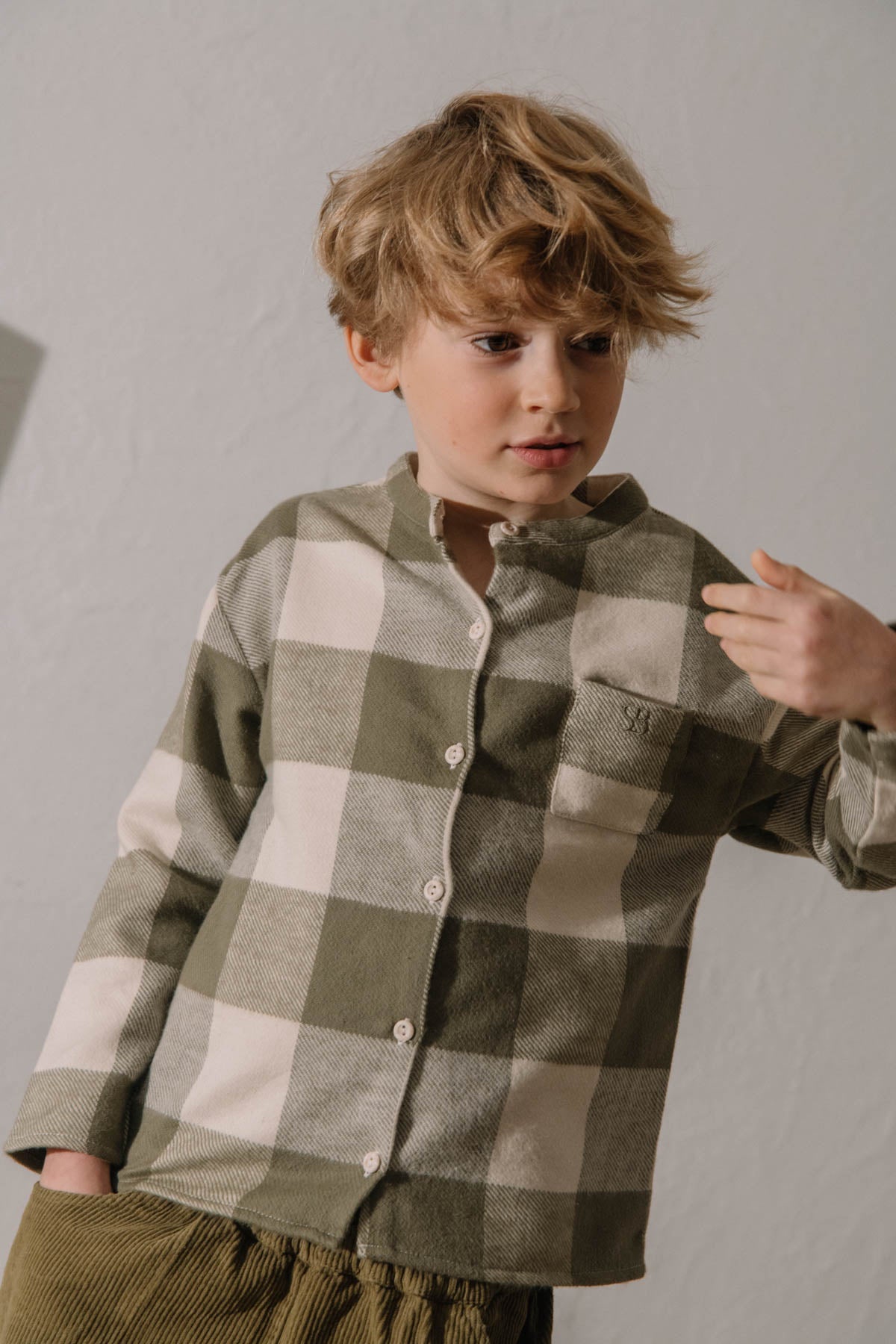 【STUDIO BOHEME】JIM SHIRT - KAKI GINGHAM