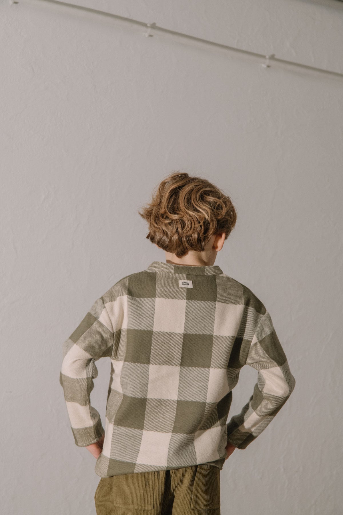 【STUDIO BOHEME】JIM SHIRT - KAKI GINGHAM