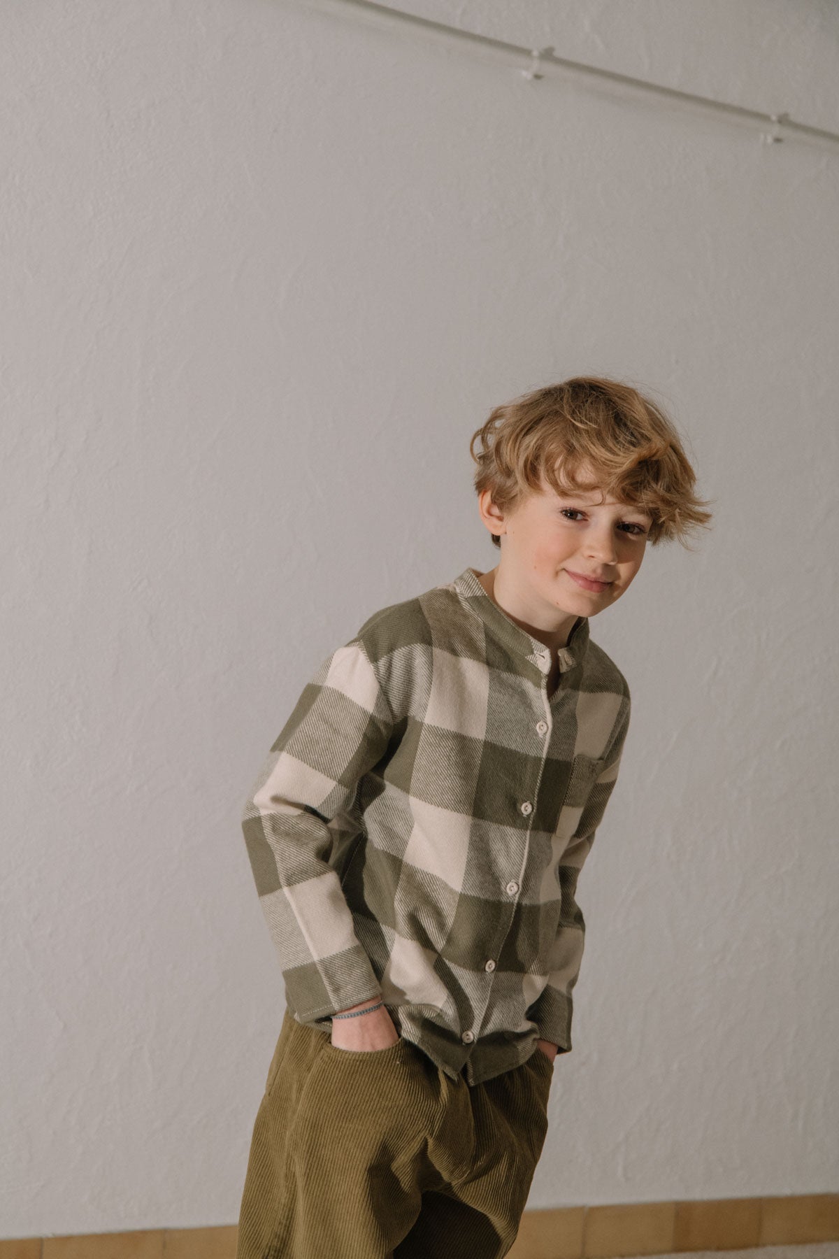 【STUDIO BOHEME】JIM SHIRT - KAKI GINGHAM