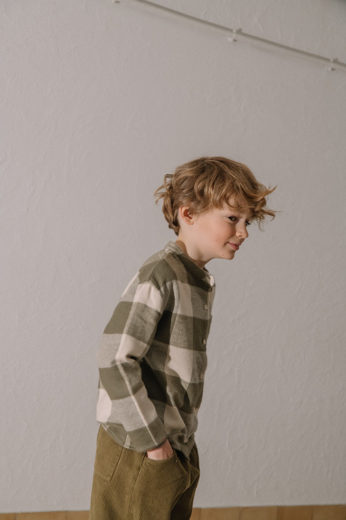 【STUDIO BOHEME】JIM SHIRT - KAKI GINGHAM