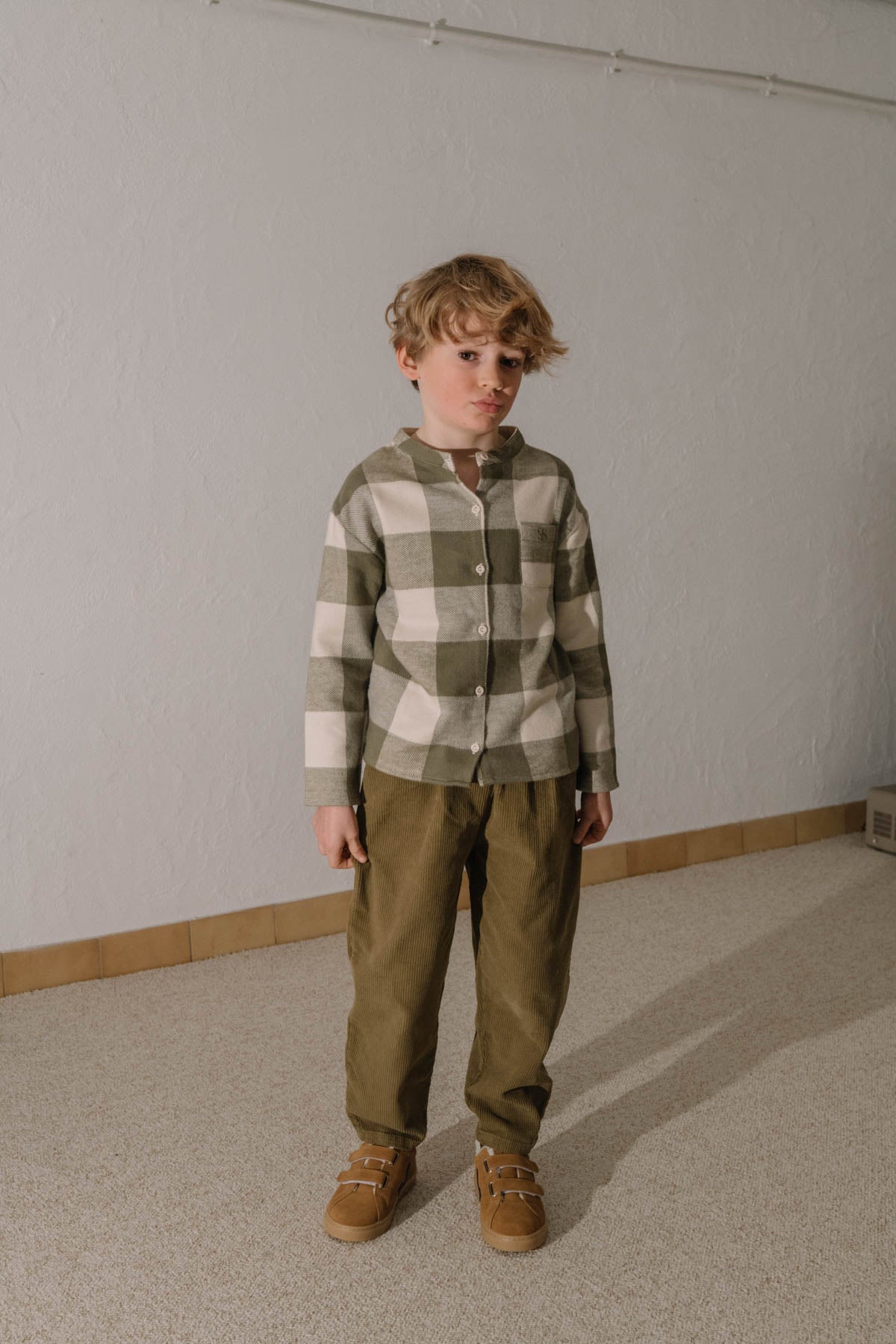 【STUDIO BOHEME】JIM SHIRT - KAKI GINGHAM