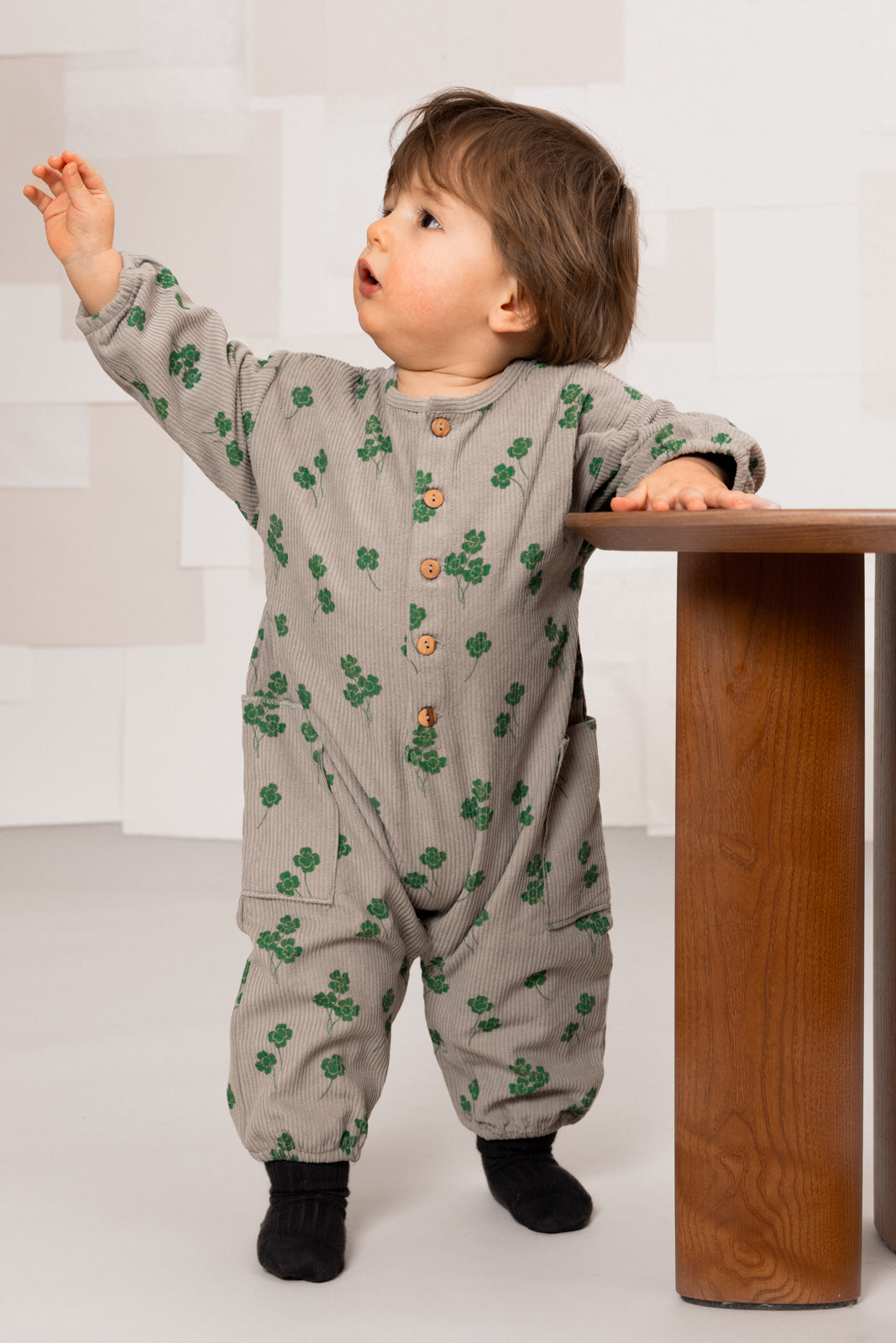 【STUDIO BOHEME】BIG PAPI JUMPSUIT - GREY / CLOVERS