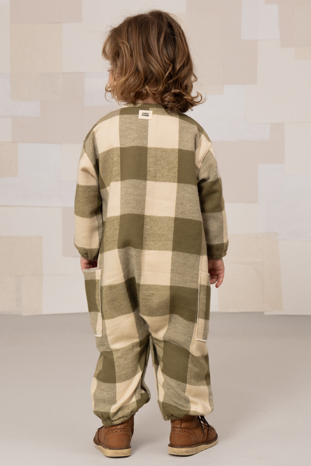 【STUDIO BOHEME】BIG PAPI JUMPSUIT - KAKI GINGHAM