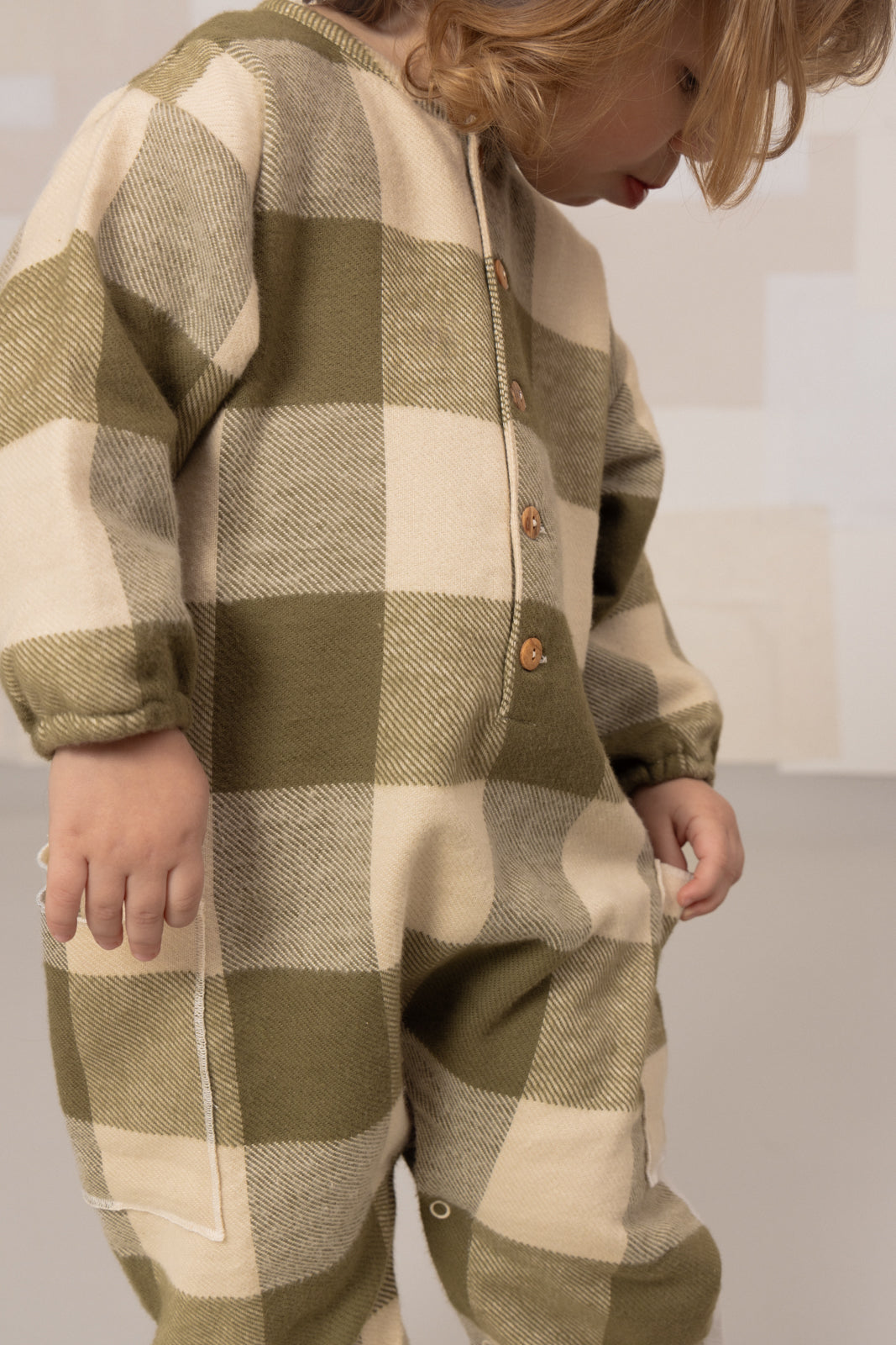 【STUDIO BOHEME】BIG PAPI JUMPSUIT - KAKI GINGHAM