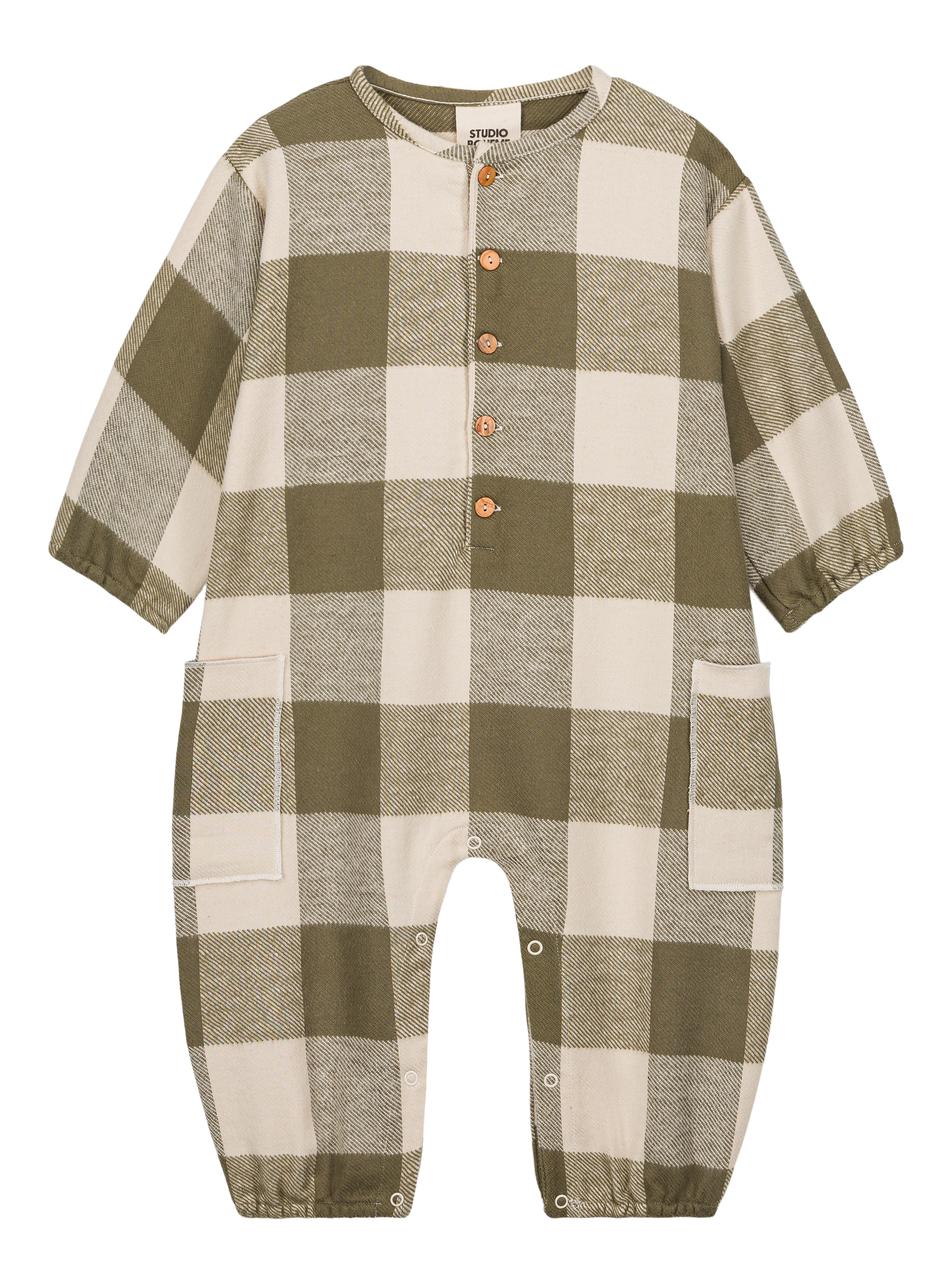 【STUDIO BOHEME】BIG PAPI JUMPSUIT - KAKI GINGHAM