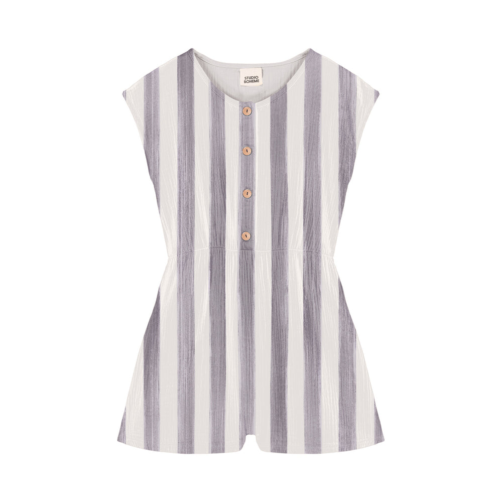 【STUDIO BOHEME】GIRL JUMPSUIT LOULOU - IRIS STRIPES