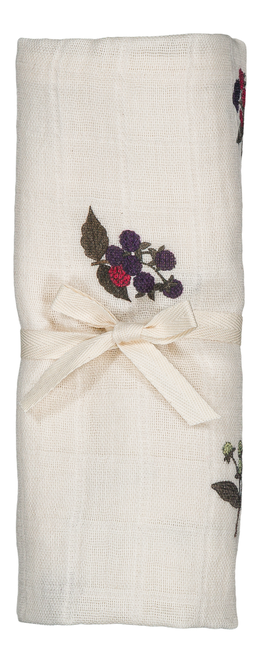 【STUDIO BOHEME】DOUDOU XL SWADDLE - ECRU / BLACKBERRIES