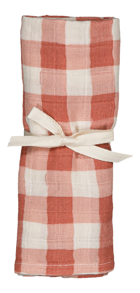 【STUDIO BOHEME】DOUDOU SMALL SWADDLE - PINK GINGHAM