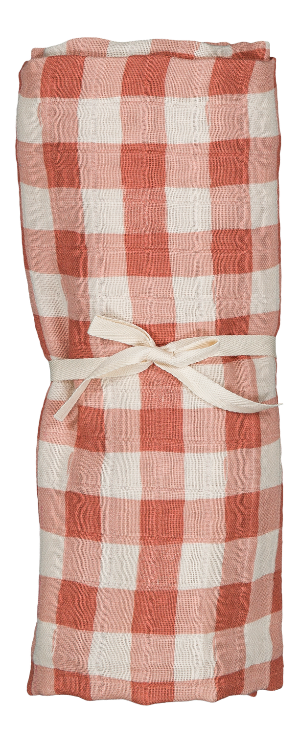 【STUDIO BOHEME】DOUDOU XL SWADDLE - PINK GINGHAM