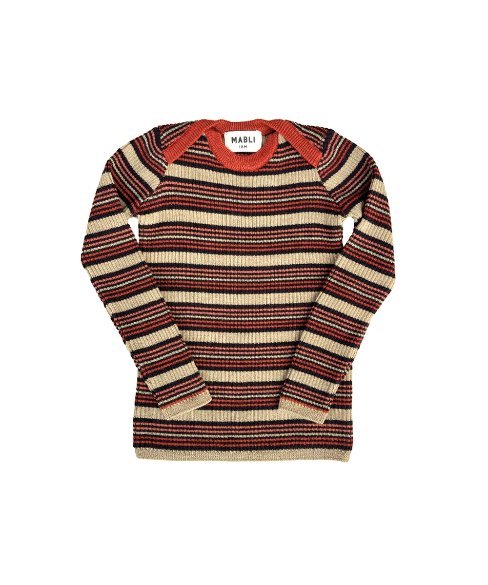 【MABLI】SYLFAEN SKINNY RIB - RUBY STRIPE