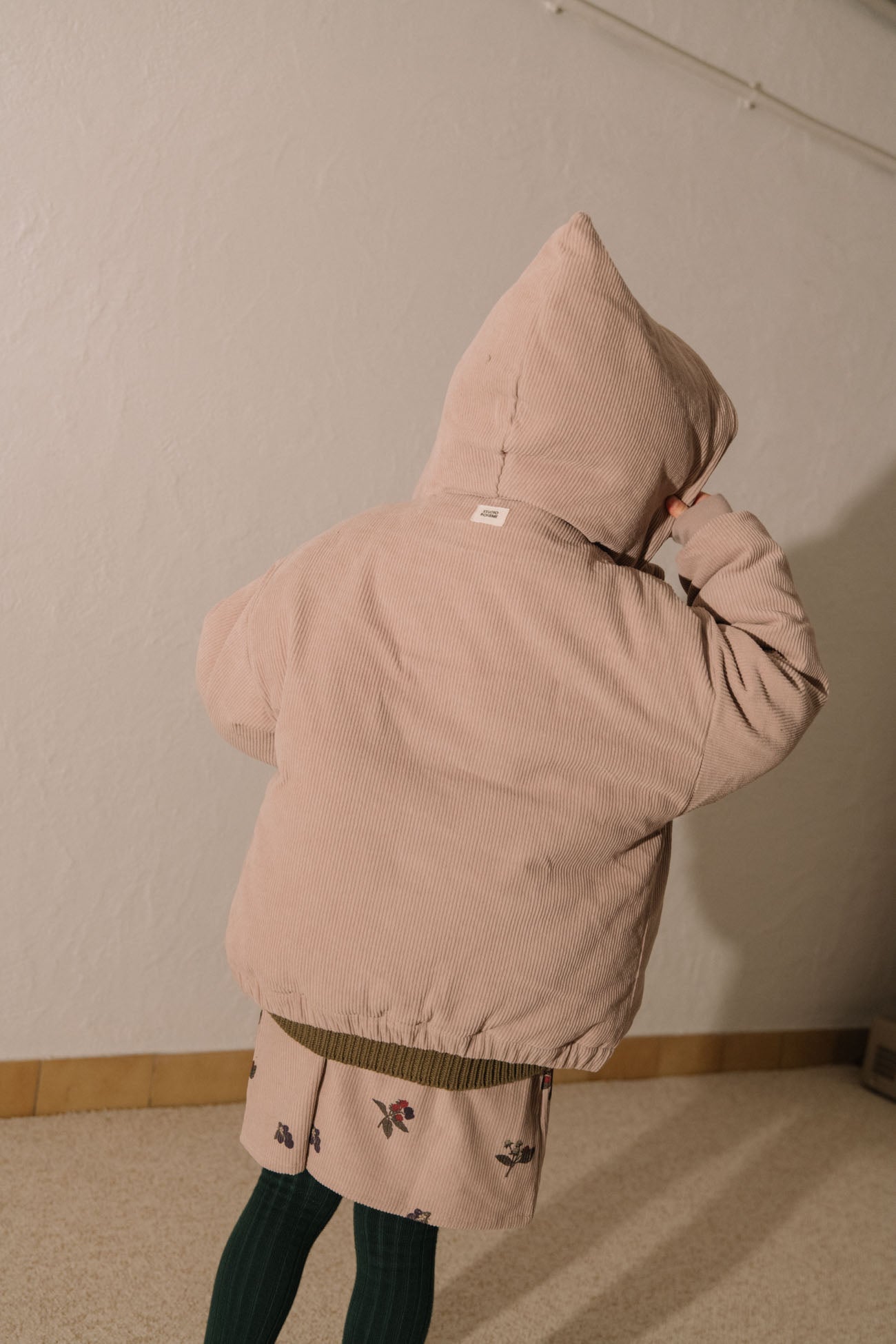 【STUDIO BOHEME】FRIO COAT - LIGHT MAUVE - Print BLACKBERRIES inside