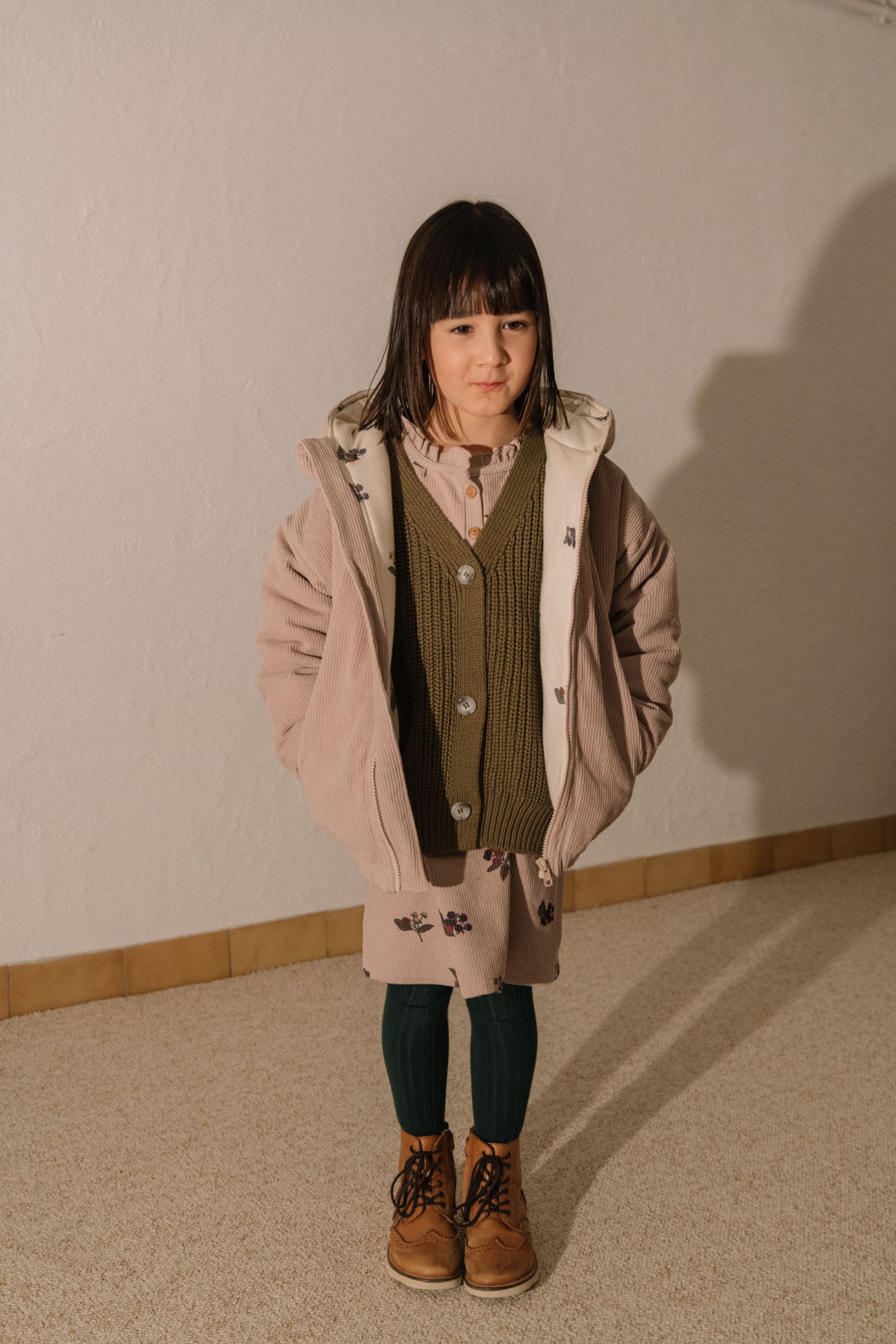 【STUDIO BOHEME】FRIO COAT - LIGHT MAUVE - Print BLACKBERRIES inside
