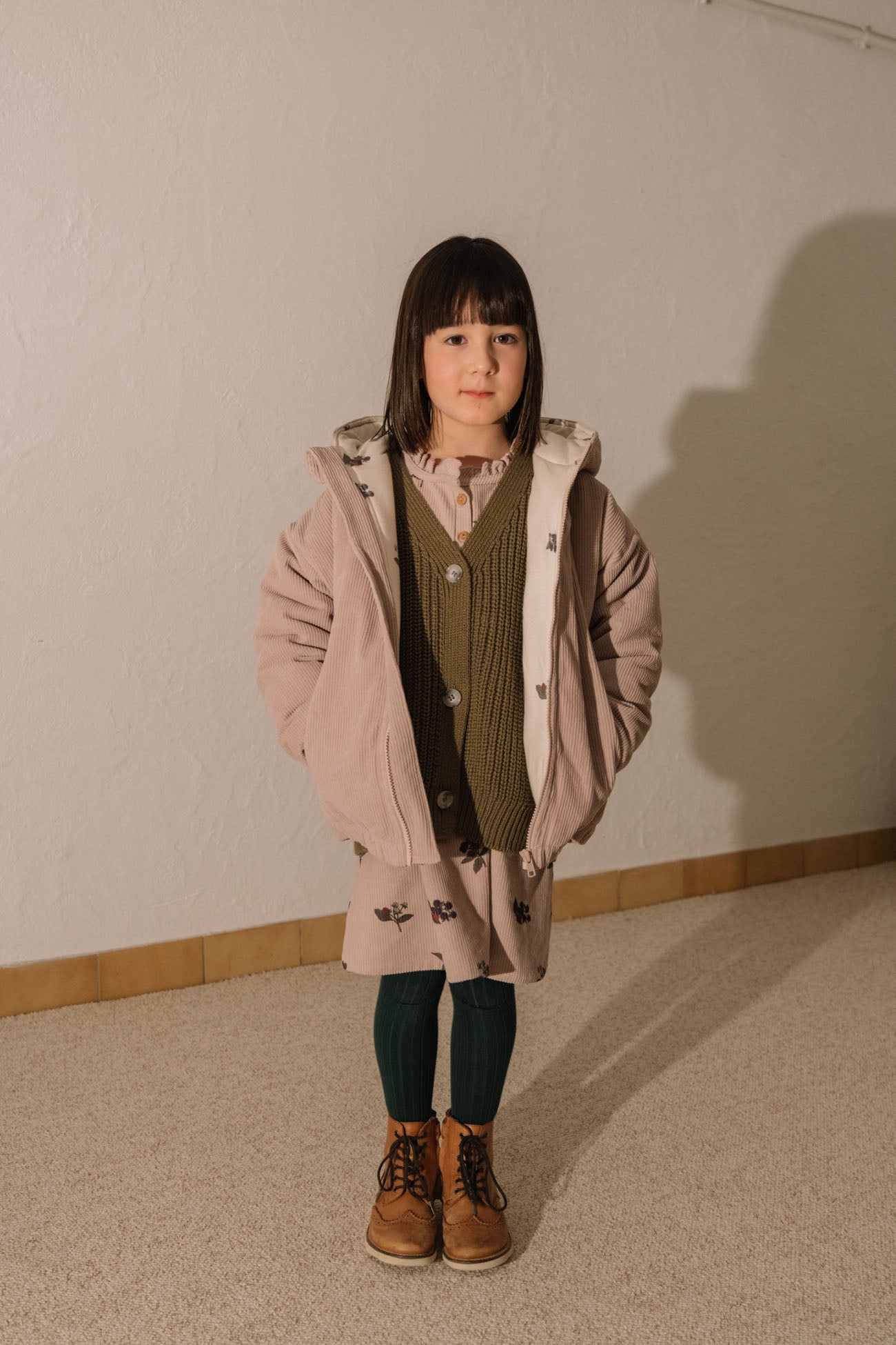 【STUDIO BOHEME】FRIO COAT - LIGHT MAUVE - Print BLACKBERRIES inside
