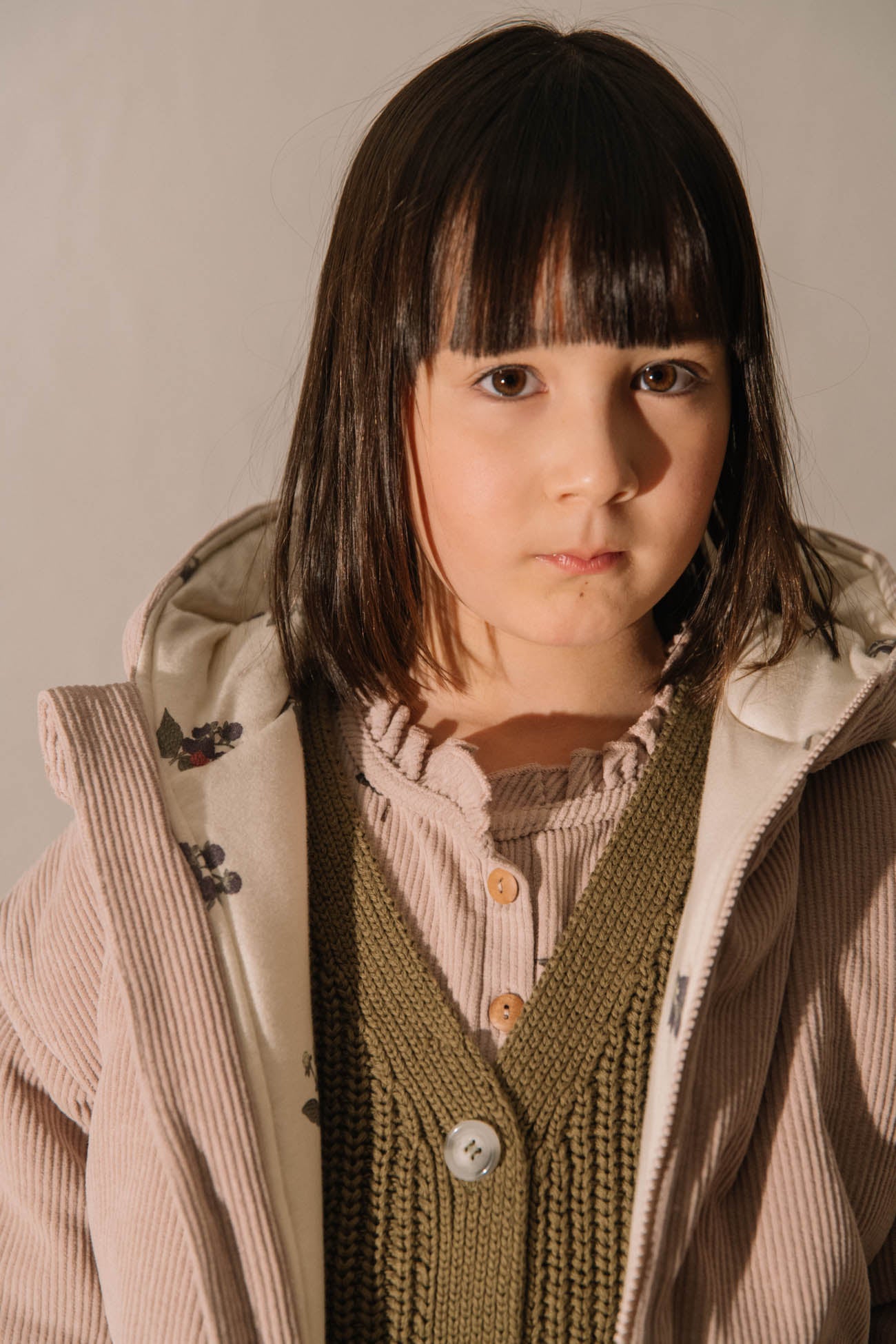 【STUDIO BOHEME】FRIO COAT - LIGHT MAUVE - Print BLACKBERRIES inside
