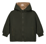 【STUDIO BOHEME】FRIO RAIN COAT - KAKI - Print DOGS inside