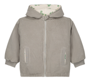 【STUDIO BOHEME】FRIO COAT - LIGHT MAUVE - GREY - Print CLOVERS inside