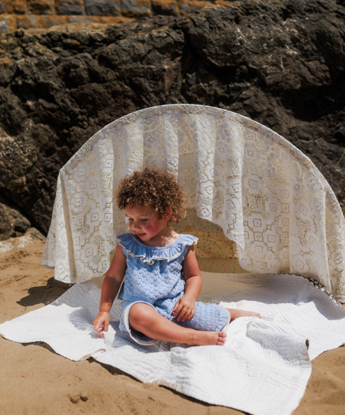 【MABLI】ELENA VEST + BLOOMERS SET - LIGHT CHAMBRA