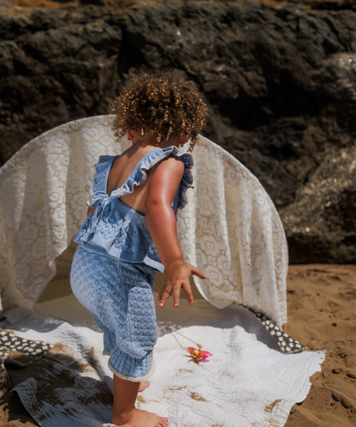 【MABLI】ELENA VEST + BLOOMERS SET - LIGHT CHAMBRA