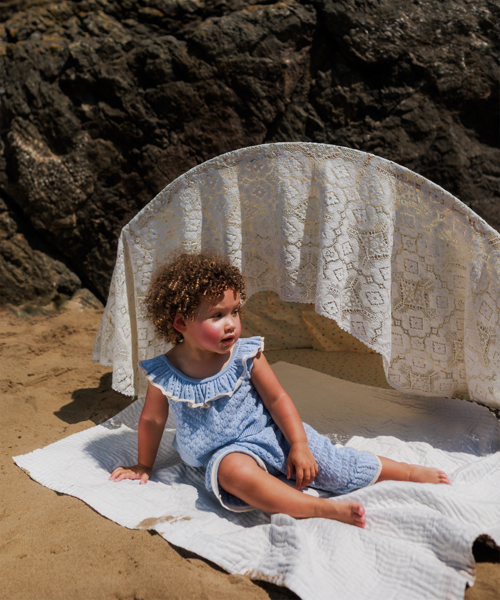 【MABLI】ELENA VEST + BLOOMERS SET - LIGHT CHAMBRA
