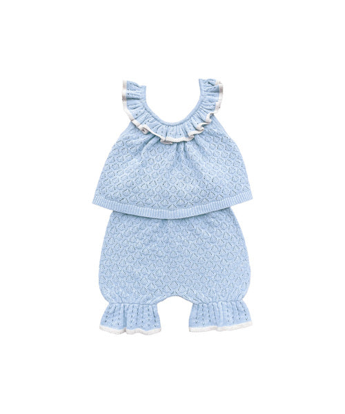 MABLI ELENA ベスト ブルマ セットアップ ライトシャンブレー ブルー SS26新作