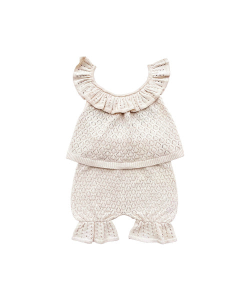 MABLI ELENA ベスト ブルマ セットアップ シェルメランジ ベージュ SS26新作