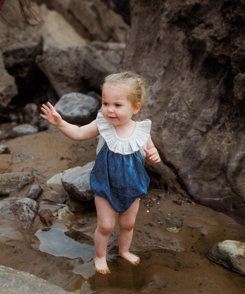 【MABLI】ELENA VEST + BLOOMERS SET - LIGHT CHAMBRA