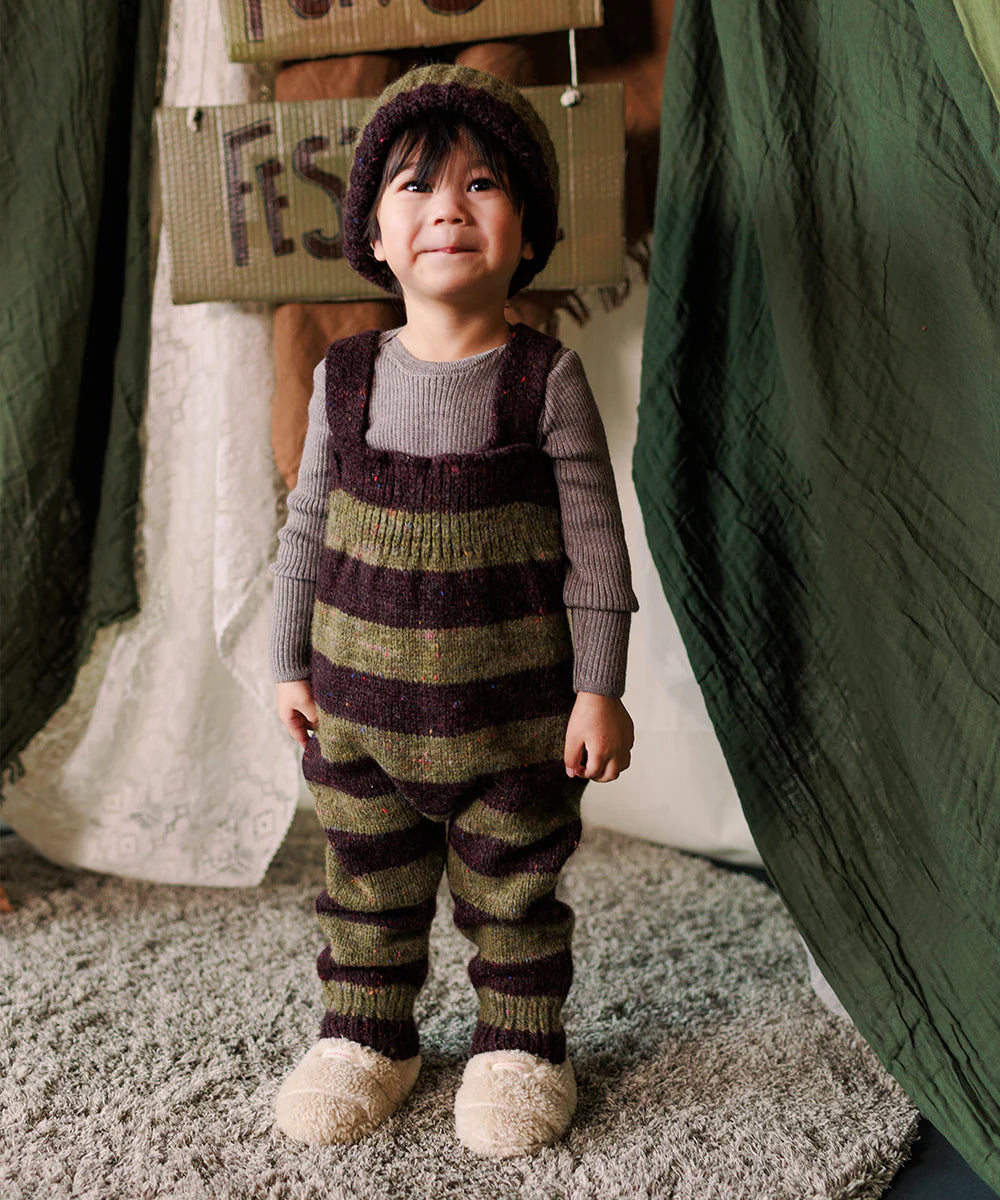 【MABLI】MOYA DUNGAREES - NETTLE/FIG STRIPE