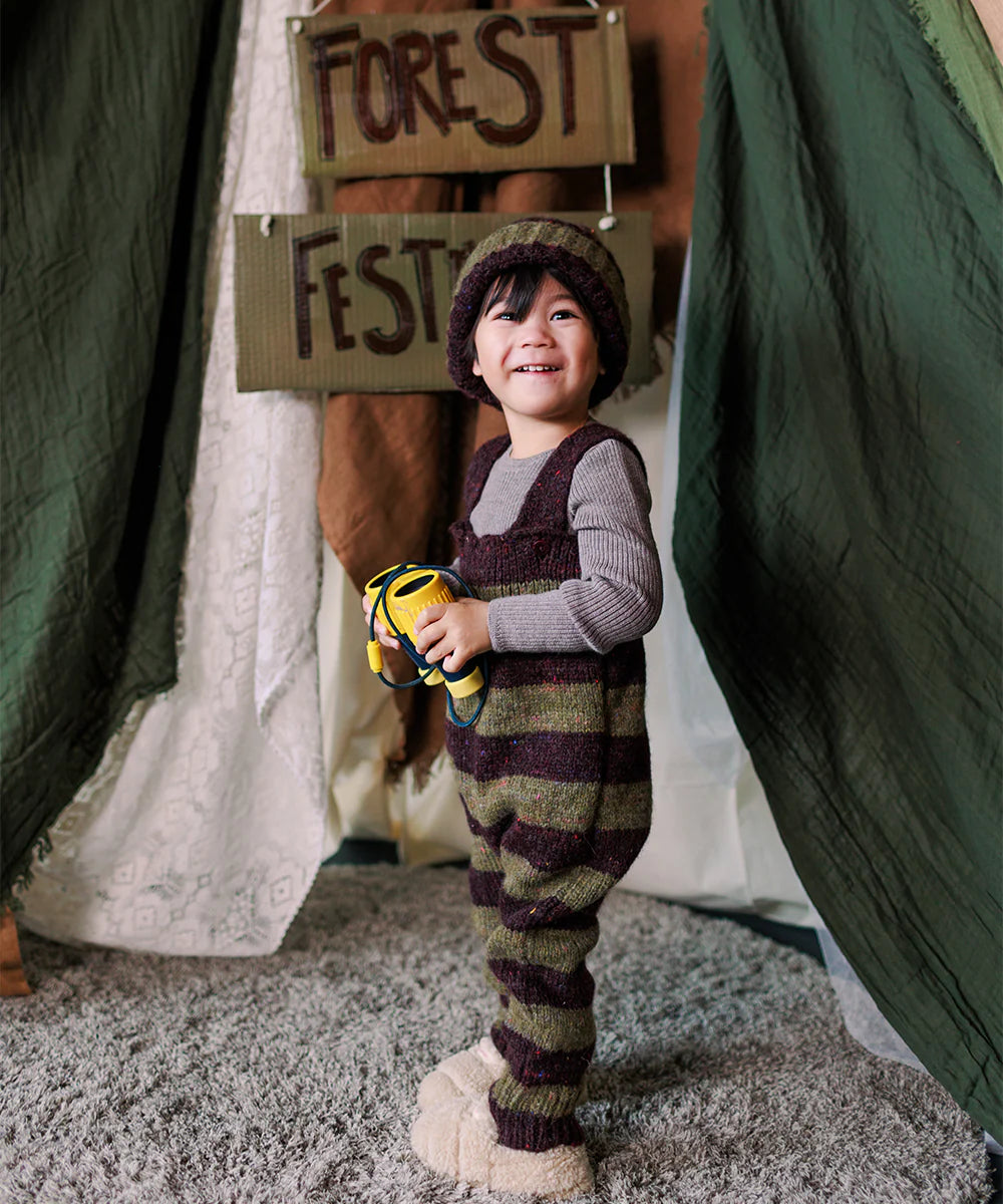 【MABLI】MOYA DUNGAREES - NETTLE/FIG STRIPE