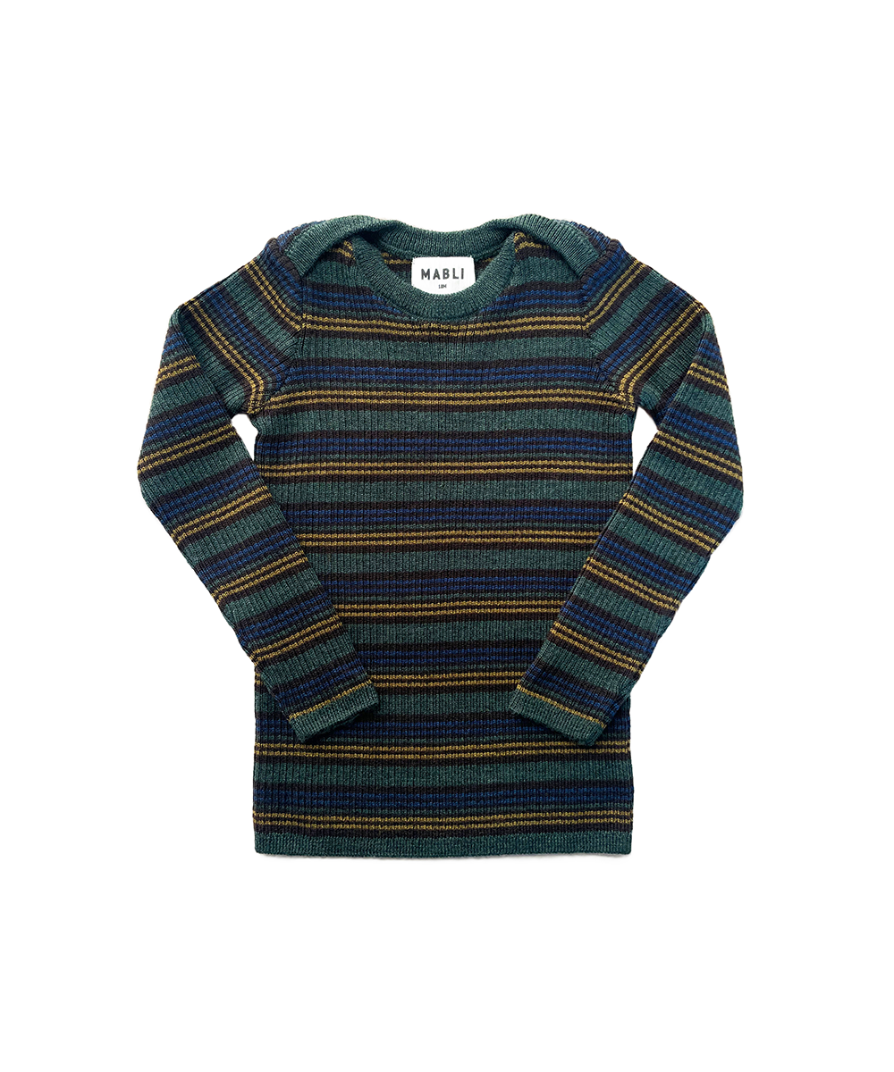 【MABLI】SYLFAEN SKINNY RIB - PINE STRIPE