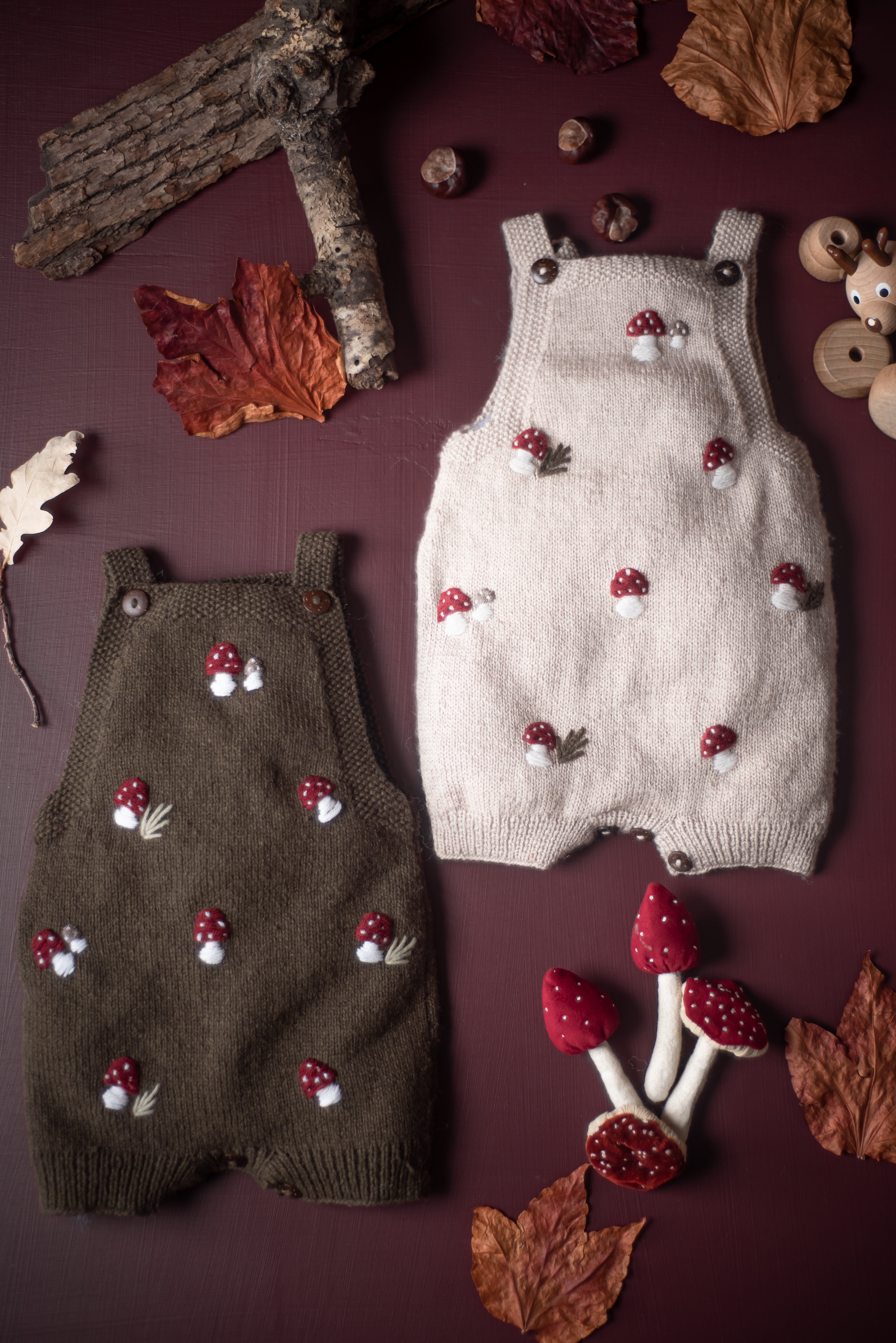 【shirleybredal】Mushroom romper - Oats