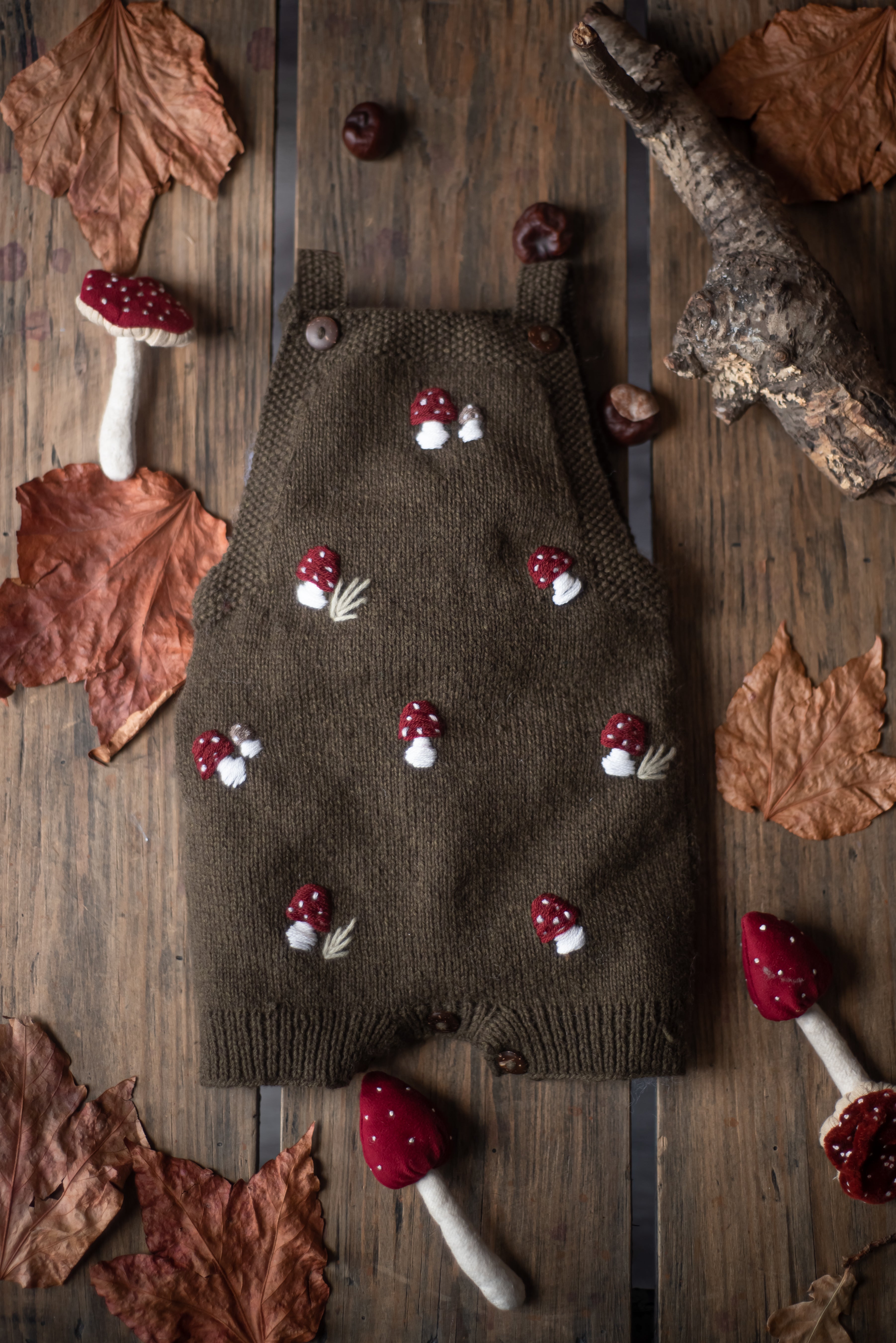 【shirleybredal】Mushroom romper - Pine