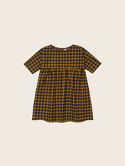 【ORGANIC ZOO】Blueberry Gingham Gather Dress