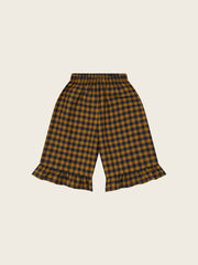 【ORGANIC ZOO】Blueberry Gingham Frill Culottes
