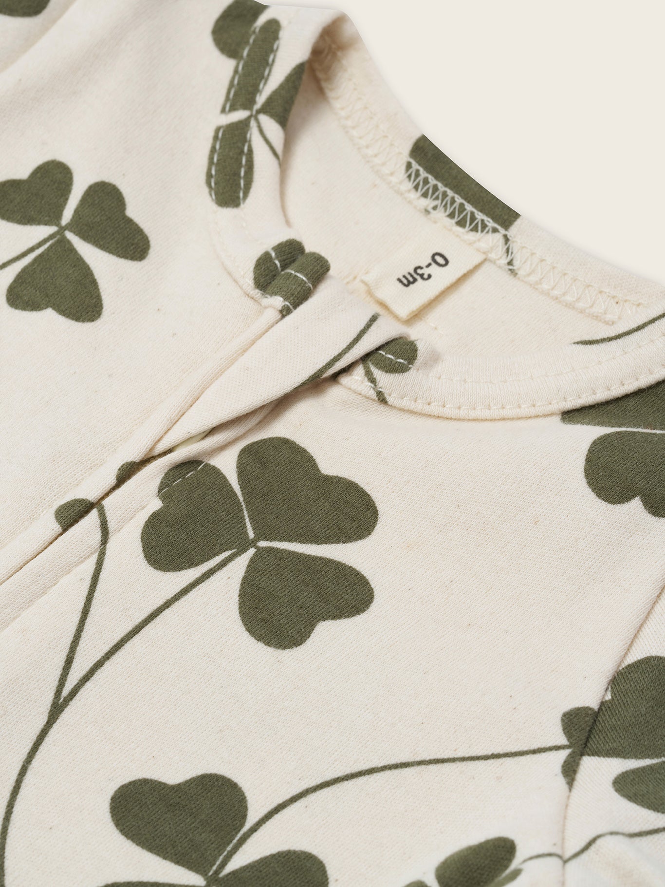 【ORGANIC ZOO】Clover Zip Sleepsuit  Undyed