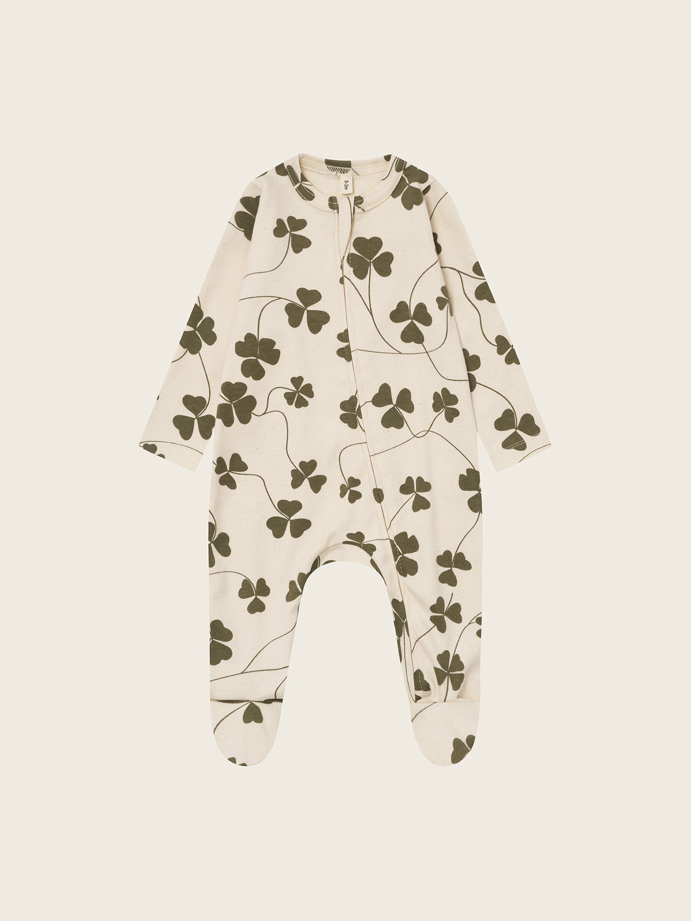 【ORGANIC ZOO】Clover Zip Sleepsuit  Undyed