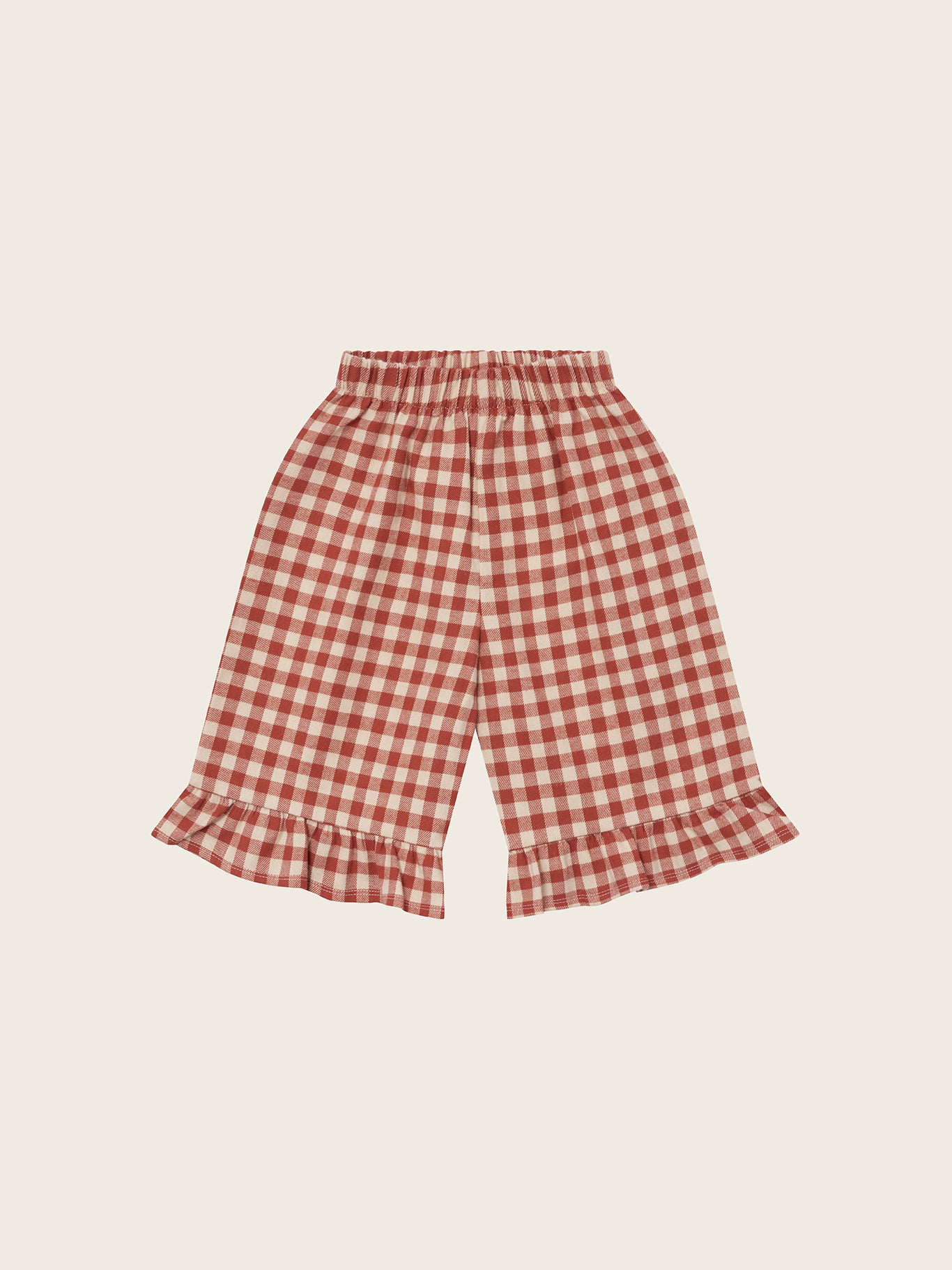 【ORGANIC ZOO】Paprika Gingham Frill Culottes