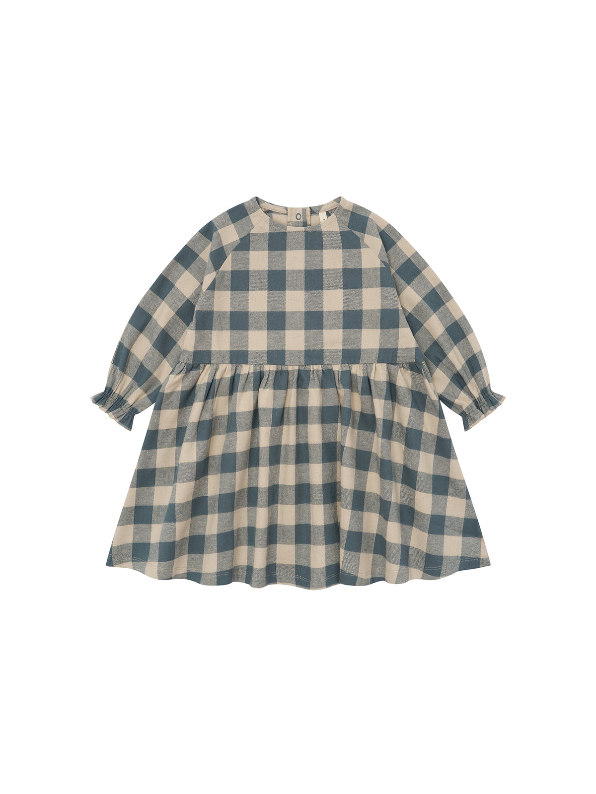 【ORGANIC ZOO】Fog Blue Gingham Field Dress
