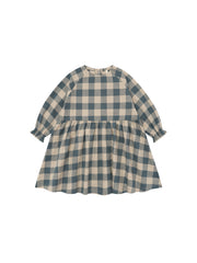 【ORGANIC ZOO】Fog Blue Gingham Field Dress