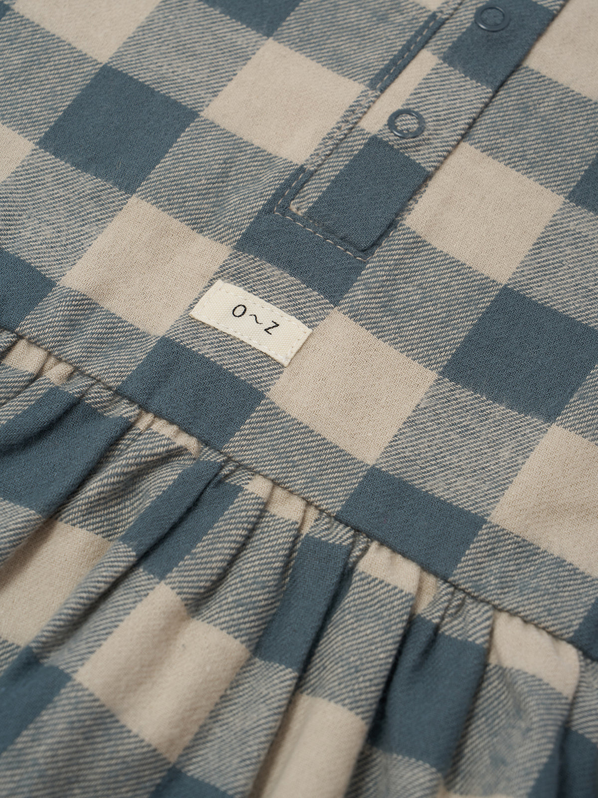 【ORGANIC ZOO】Fog Blue Gingham Field Dress