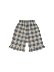 【ORGANIC ZOO】Fog Blue Gingham Frill Culottes