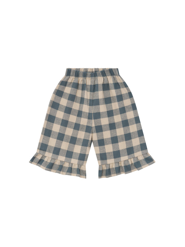 【ORGANIC ZOO】Fog Blue Gingham Frill Culottes