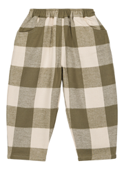 【STUDIO BOHEME】CARROT PANTS - KAKI GINGHAM