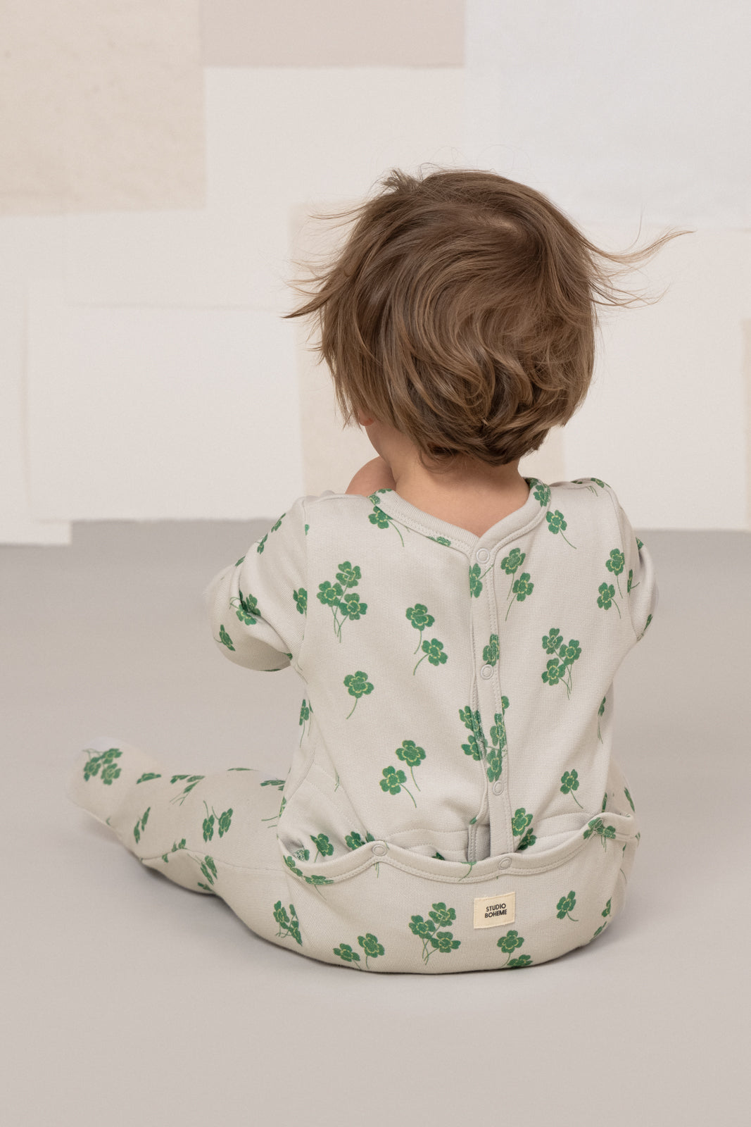 【STUDIO BOHEME】CHUBBY PYJAMAS - GREY / CLOVERS