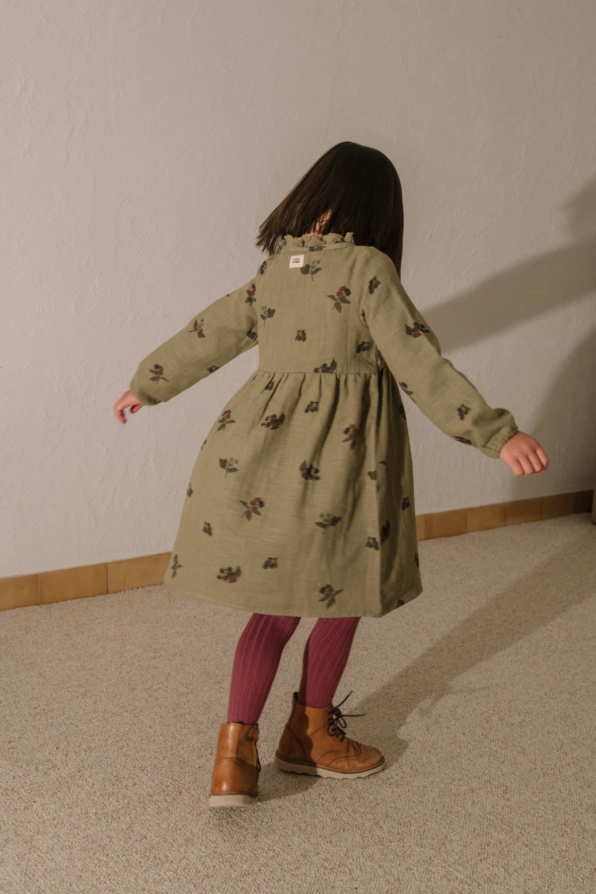 【STUDIO BOHEME】VERMONT DRESS -  GREEN ALOE  / BLACKBERRIES