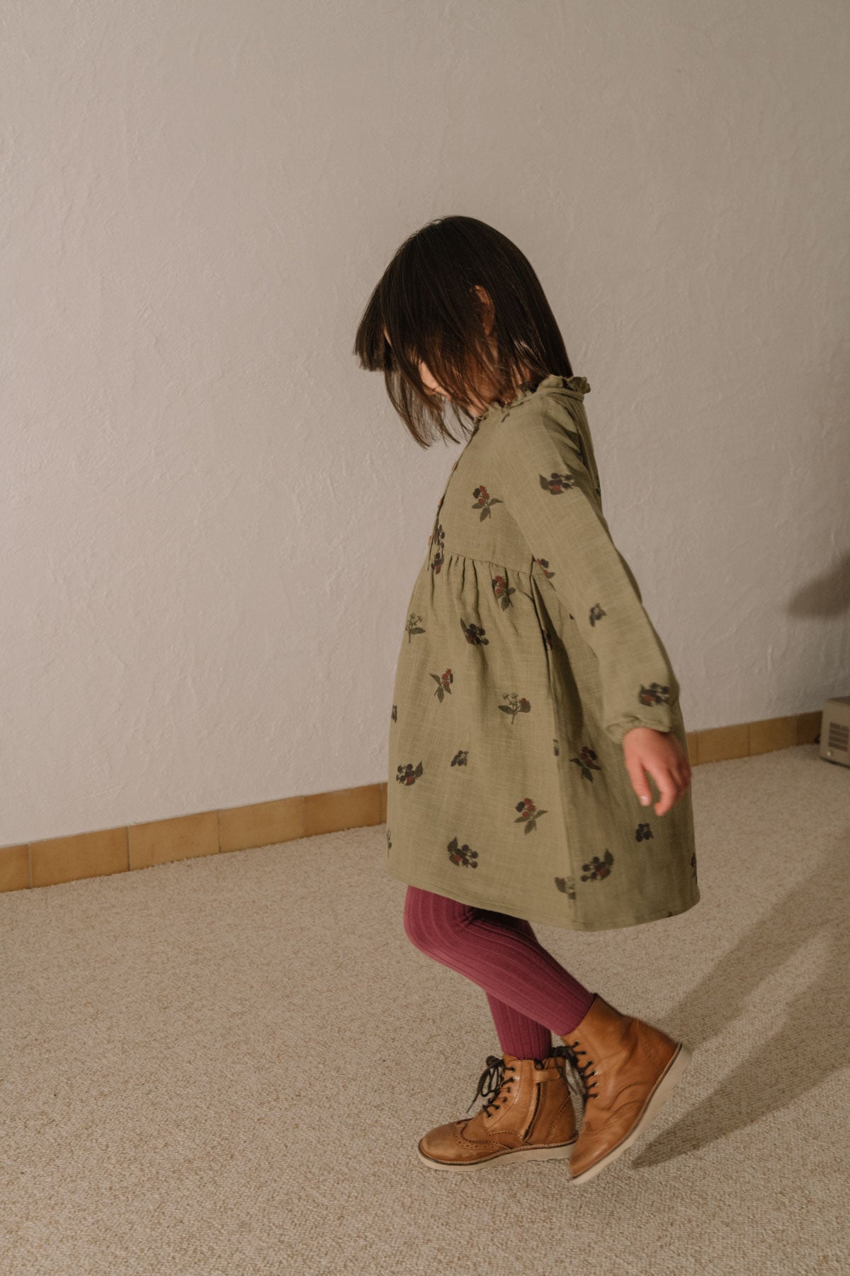 【STUDIO BOHEME】VERMONT DRESS -  GREEN ALOE  / BLACKBERRIES
