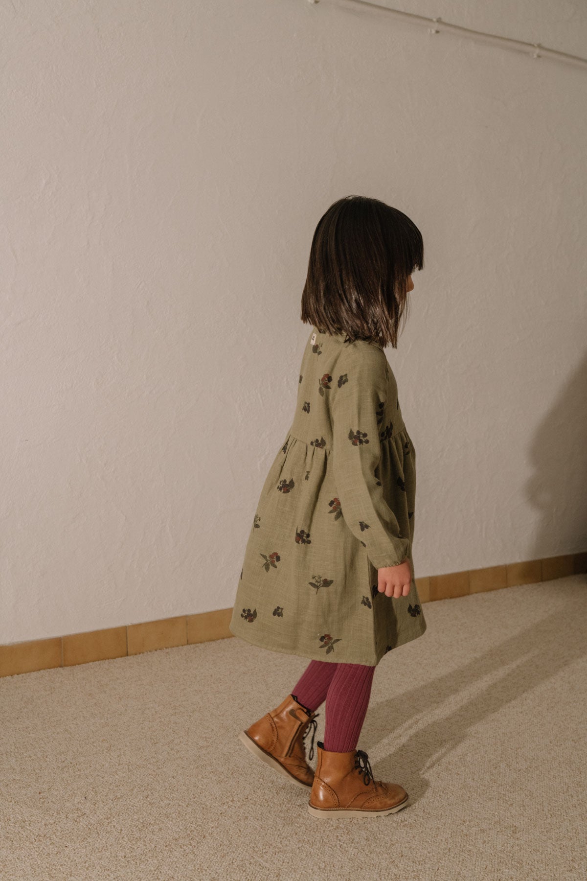 【STUDIO BOHEME】VERMONT DRESS -  GREEN ALOE  / BLACKBERRIES