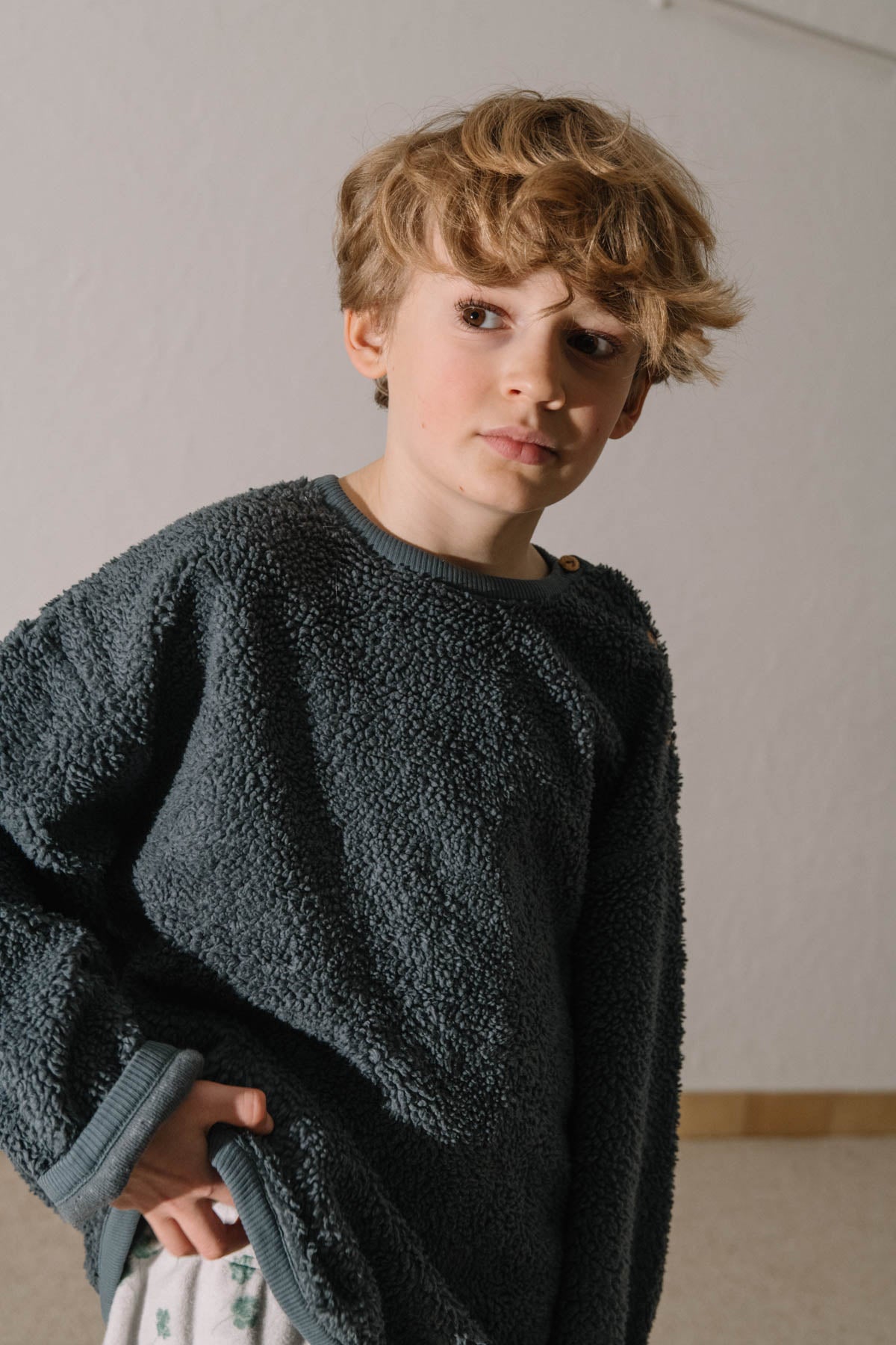 【STUDIO BOHEME】OURS SWEAT-SHIRT - GREY BLUE
