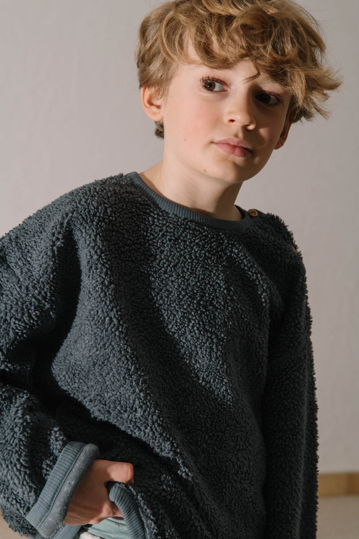 【STUDIO BOHEME】OURS SWEAT-SHIRT - GREY BLUE