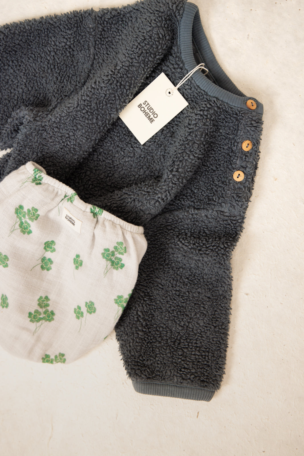 【STUDIO BOHEME】OURS SWEAT-SHIRT - GREY BLUE