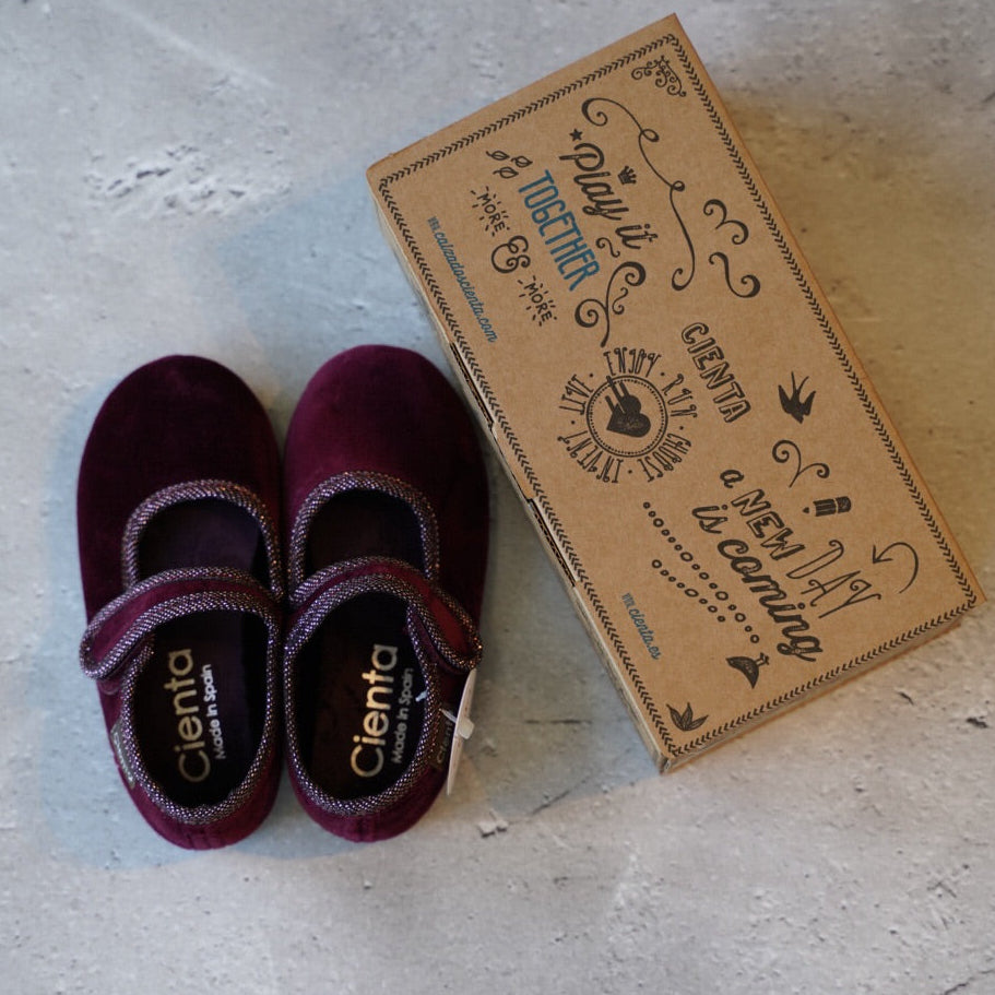 【cienta】フォーマルストラップ/velour Burgundy(500-076)